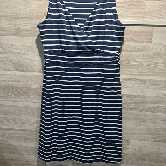 Eddie Bauer Dresses & Skirts - Striped Navy and White Sleeveless Dress